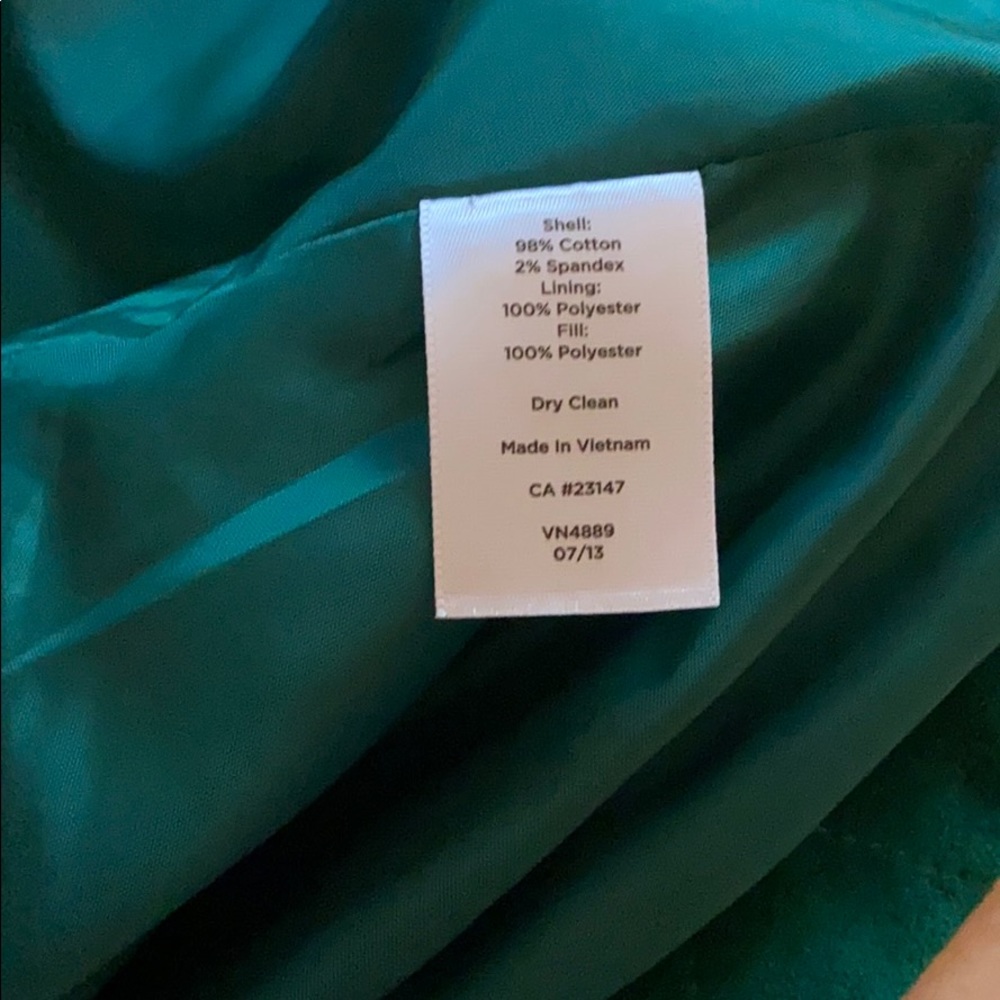 Green velvet button down coat - Picture 9 of 9